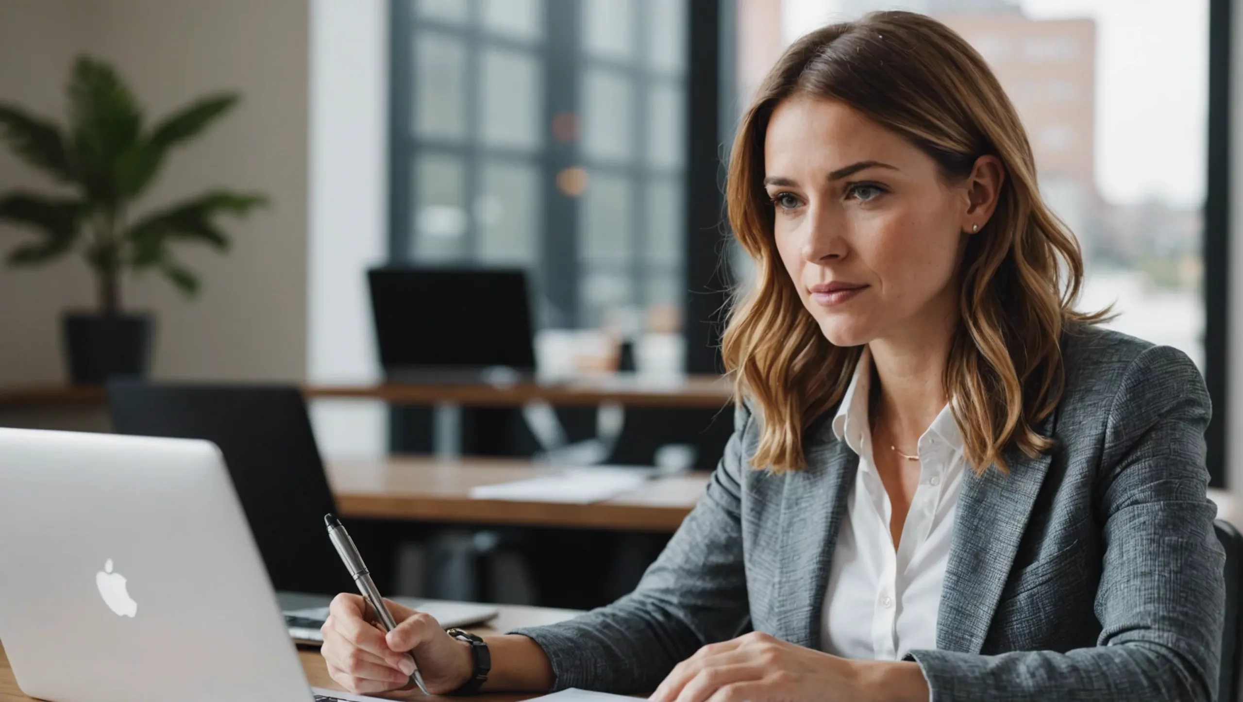 Image illustrant l'article sur les avantages de se lancer comme assistante virtuelle. Elle montre une assistante virtuelle travaillant de chez elle